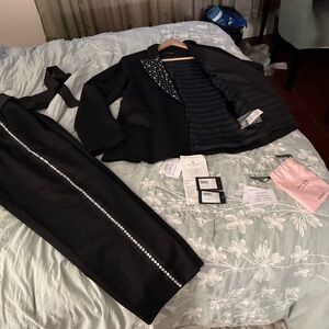 Kate Spade Black and crystal pantsuit
